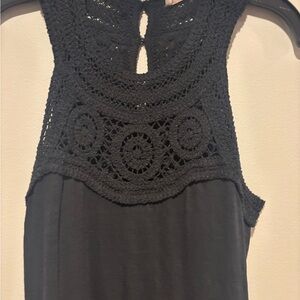 LOFT Black Crochet Long Maxi Dress - Size Small NWOT